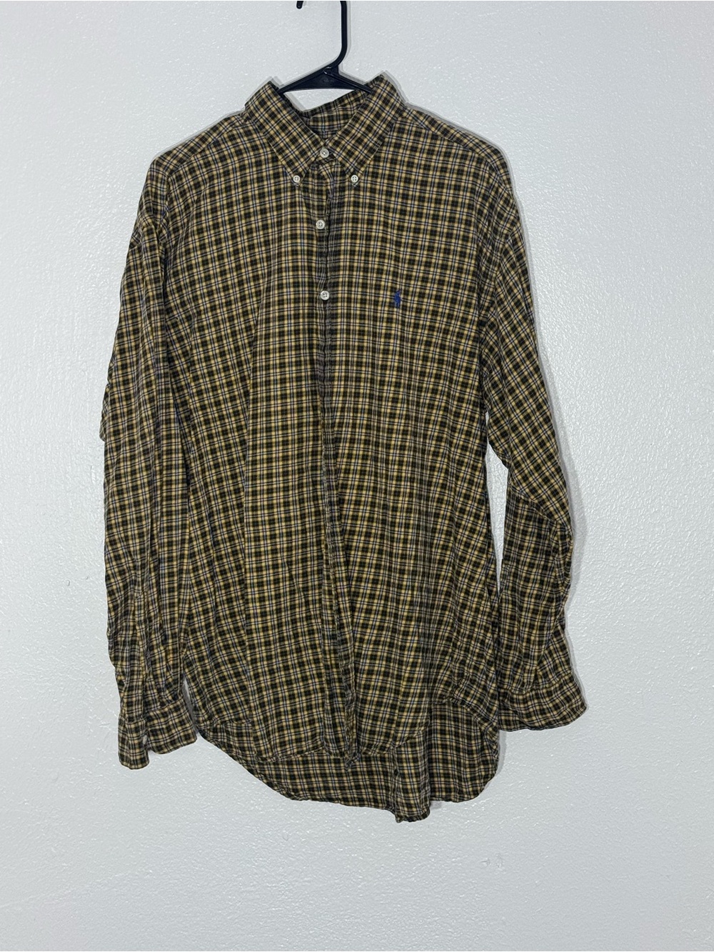 Ralph Lauren Olive and Brown Plaid Button-Down Shirt